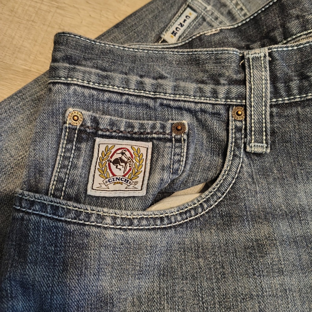 Cinch Mens Blue Denim Jeans MB92834 019 Medium Wash Straight Leg 35x36 - Picture 5 of 10